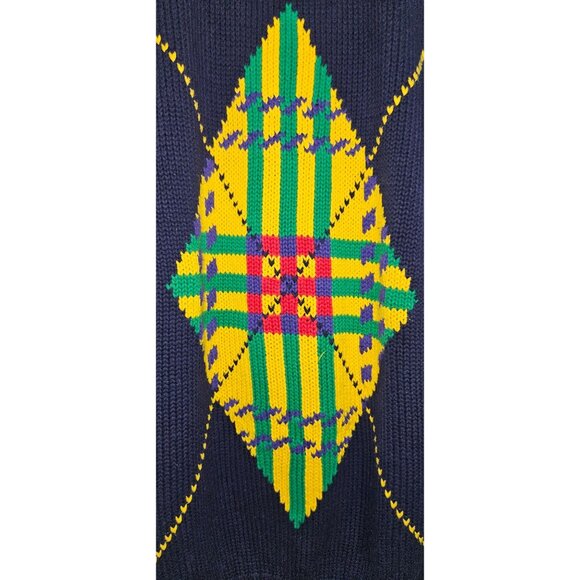 Vintage Ugly Christmas Sweater Izod Size L100% Cotton Unisex Knit Pullover 90s C - Picture 4 of 14